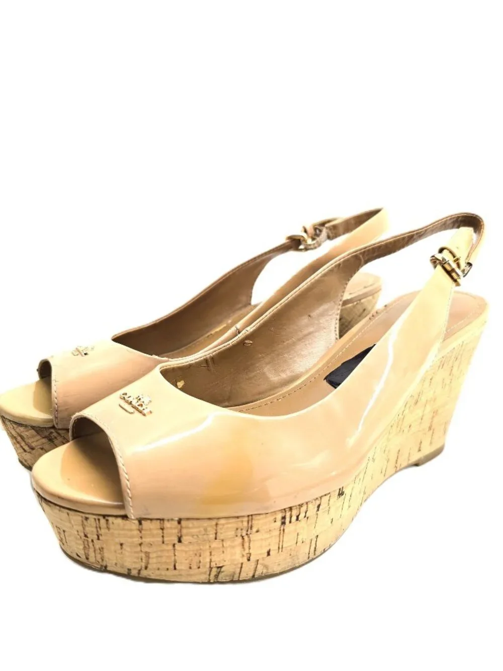 Coach tan patent